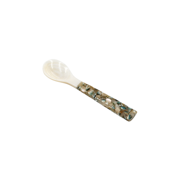 Cream Resin Teaspoon With Shell Flecks