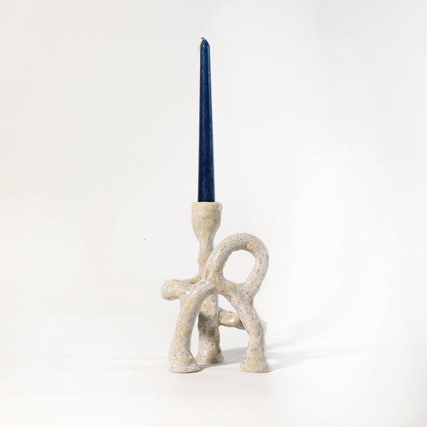 White Moon Candle Holder